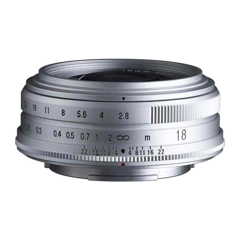 【送料無料】新品 COLOR-SKOPAR 18mm F/2.8 Aspherical Lens Fuji-X mount Fujifilm シルバー フード付